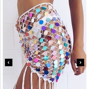 Her Pony Vintage White Disco Bum Skirt SOLD